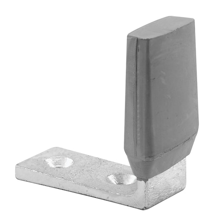 Prime-Line Door Stop, 2-11/16 in. Height, Steel, Brushed Aluminum, Gray Rubber Bumper (Single Pack) 658-1022
